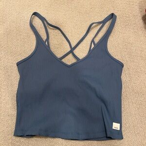 Vuori Rib Crop Tank Pool Blue Retail $64